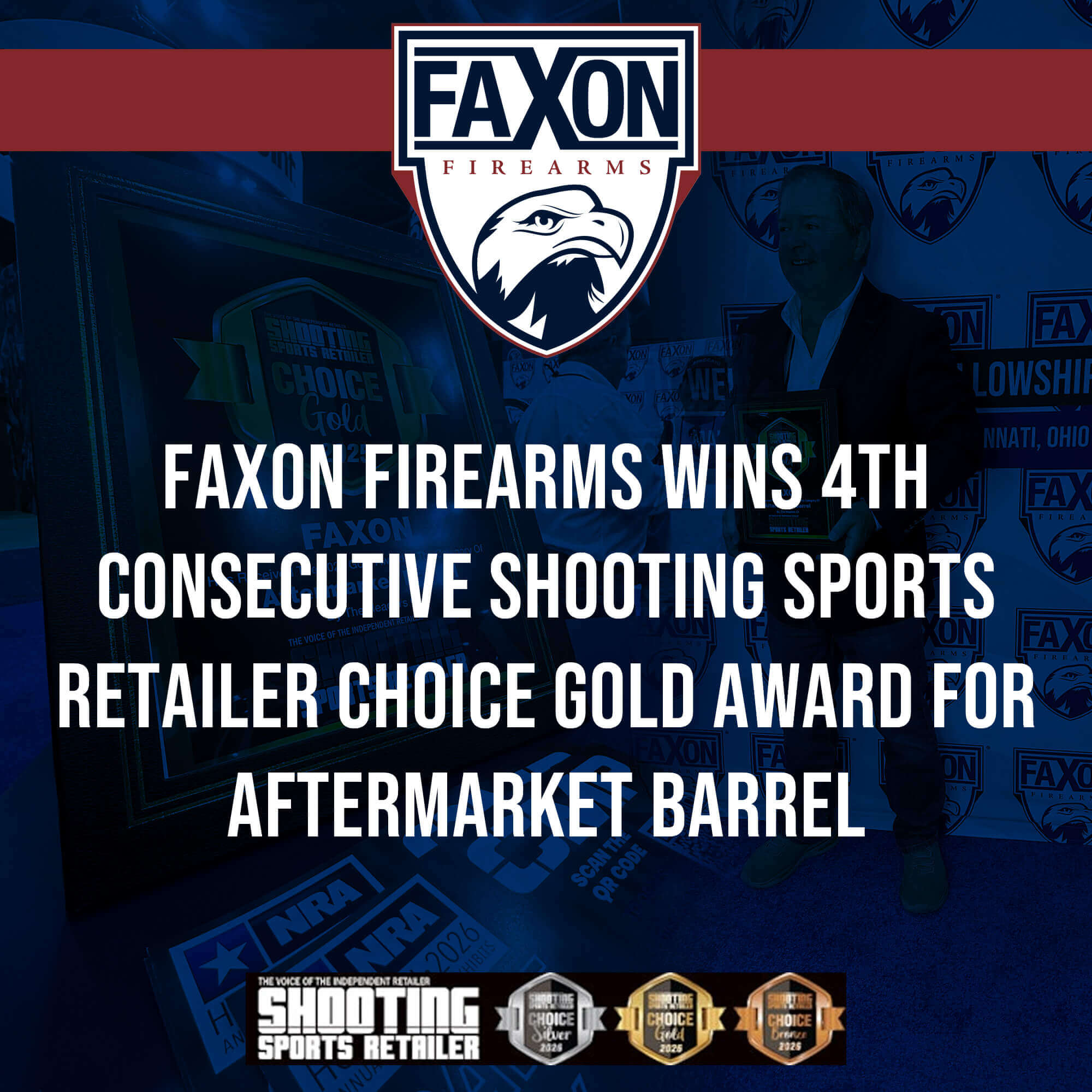 Faxon Firearms Secures Fourth Consecutive Shooting Sports Retailer Choice Gold Award for Best Aftermarket Barrel