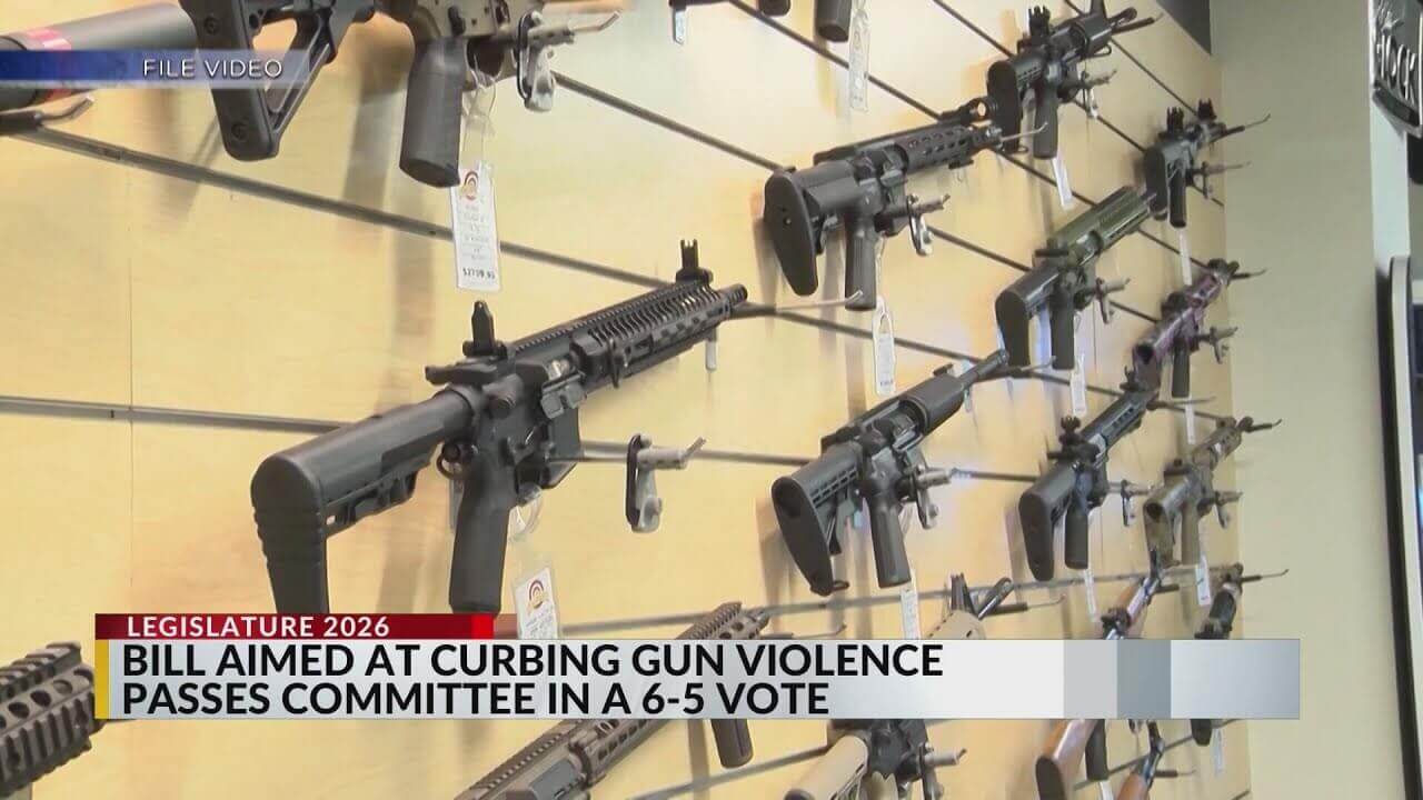 Pro-Second Amendment protesters outside the New Mexico state capitol holding signs against gun control and chanting for constitutional rights.